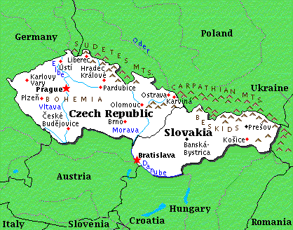 Map Czech Republic/Moravia